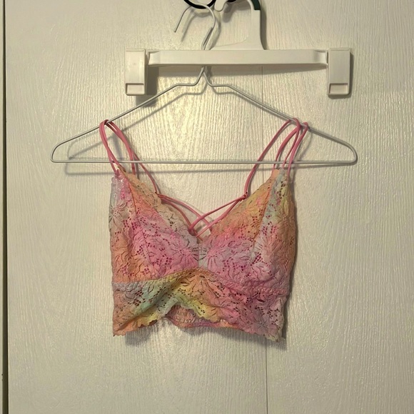 Rainbow Tie-dye lace lingerie bralette - Picture 1 of 2